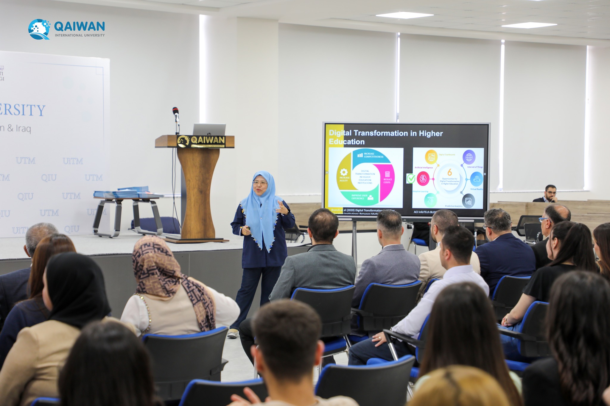 A seminar on the use of AI in education was presented by Prof. Ts Dr. Haryani Haron